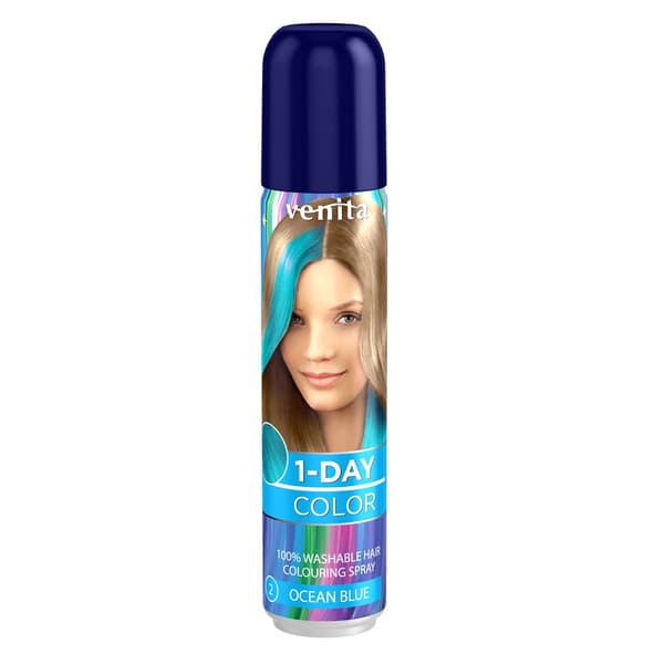 Ocean Blue 1-Dagskulörande Hårspray: Venita, 50ml