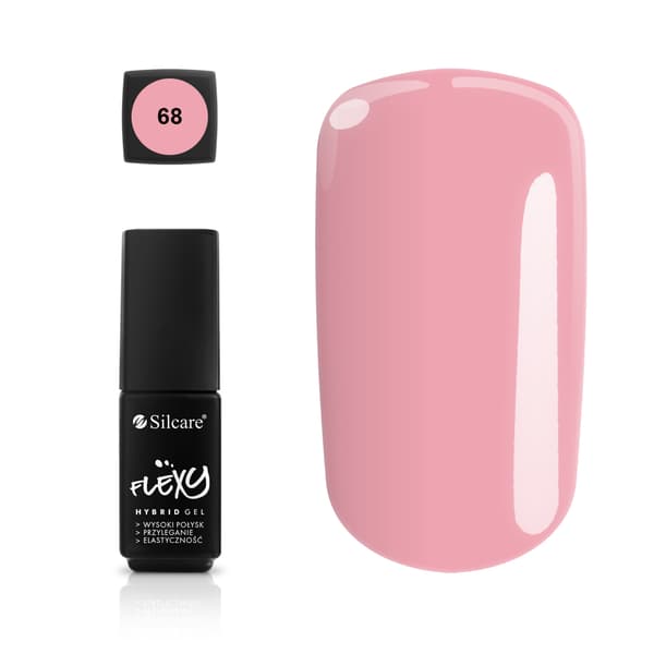 Silcare Hybridlack 68, 4,5g - Hybridlack Nagellack, Högglans Formel, Långvarig Färg och Glans för Perfekta Naglar