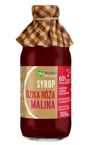 Vildrosa och Hallonsirap av Premium Kvalitet - 300 ml