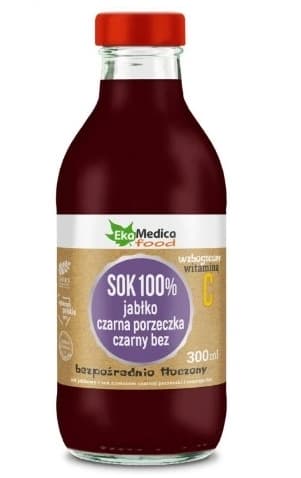 100% Äppel svart vinbär svart fläder, 300 ml
