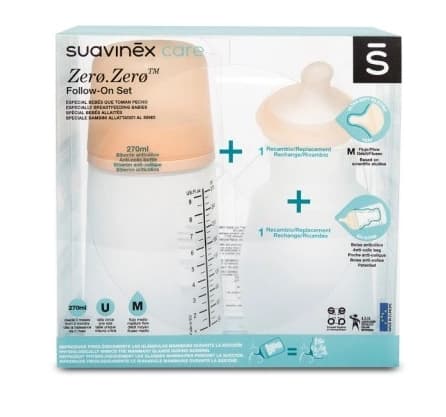 Suavinex, Nollanolla Pulloset 270 ml → Suavinex 270 ml Nollanolla Pulloset - Lastenruoan Säilytyspullo