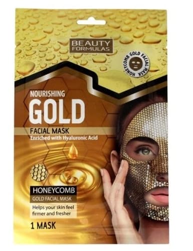 Skönhet Formulerar Guld Näringsmask i honungsplåtstruktur, 1 st