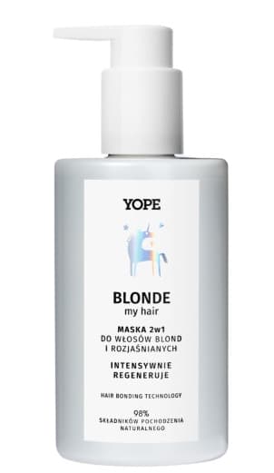 Yope Blonde 2-i-1 Maske til Blond og Opklarede Hår 98%, 300 ml