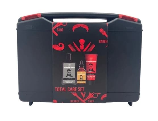 Aurora Bad Essentials til Mænd: Barber Shop Shampoo 250 ml, Aftershave Balm 100 ml, Beard Oil 60 ml