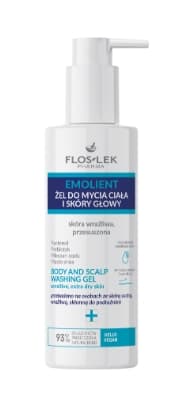 Flos-Lek Emolient Mild Body and Scalp Wash for Sensitive, Dehydrated Skin, 175 ml
