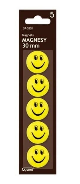 30 mm Gula Magneter för Tavlor, 5-pack