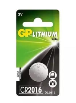 Litiumbatteri GP CR2016, høj kvalitet, kompatibel med mange elektroniske enheder. Holdbar og pålidelig - perfekt til hjemme- og professionel brug.