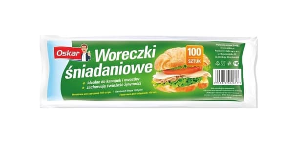 Oskar, Aamiaispussit, 100 kpl