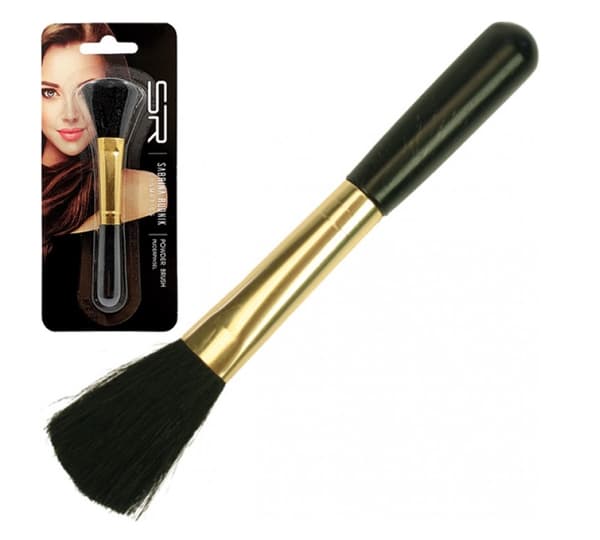 Kosmetik Pensel Premium, Sort-Guld, Elegant Design, 12,5cm Længde, Ideel til Makeup, Højkvalitets Udførelse