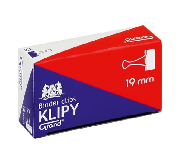 Kontor Klips Sæt, 19mm, 12 stk.