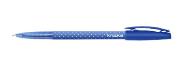 Blå prikket kuglepen - Elegant skrivning i blå nuance med ekstra prikker.