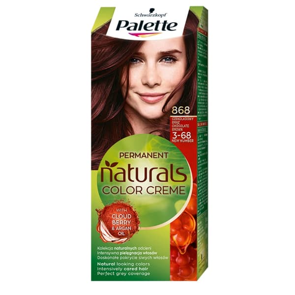 Palette Permanent Naturals Color Creme - Hållbar Hårfärgning i 868/3-68 Chokladbrunt