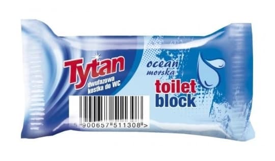 Tytan, To-fase WC blok, Citron - 40g - Langvarig friskhed og effektiv rengøring til dit toilet. Beskytter mod kalk og snavs. Let at bruge.