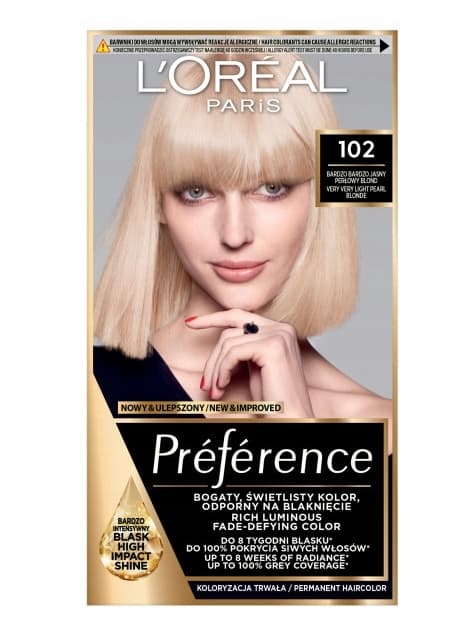 L'Oreal Paris Preference Hårfärg i Färgton 102 - Ljus Pärlblond