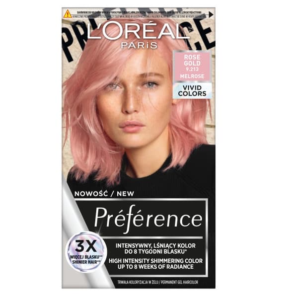 L'Oreal Paris Præference Livlige Farver Hårfarve 9.213 Roséguld