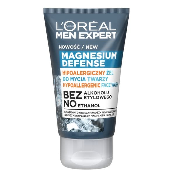 L'Oreal Paris Mænd Expert Magnesium Forsvar Rensegel til ansigtet, 100ml.