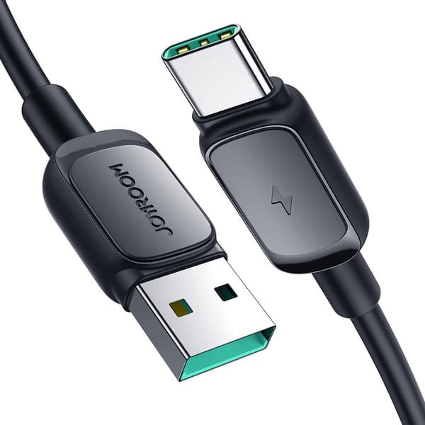 Joyroom Multi-Color Serie A14 USB-A/USB-C Kabel 3A 1,2 m - Sort