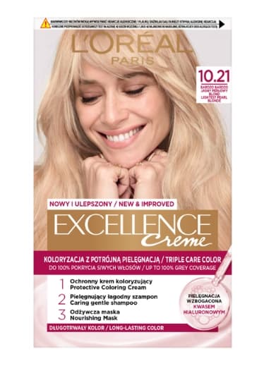 L'Oreal Paris Excellence Créme Hårfärg 10.21 Mycket Ljus Pärlblond