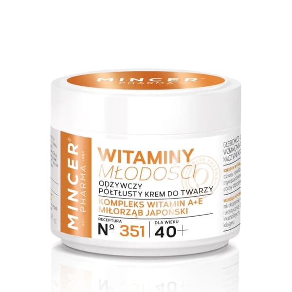 Mincer Pharma Ungdomsvitamin 40+ Nærende halvfed ansigtscreme No 351, 50ml