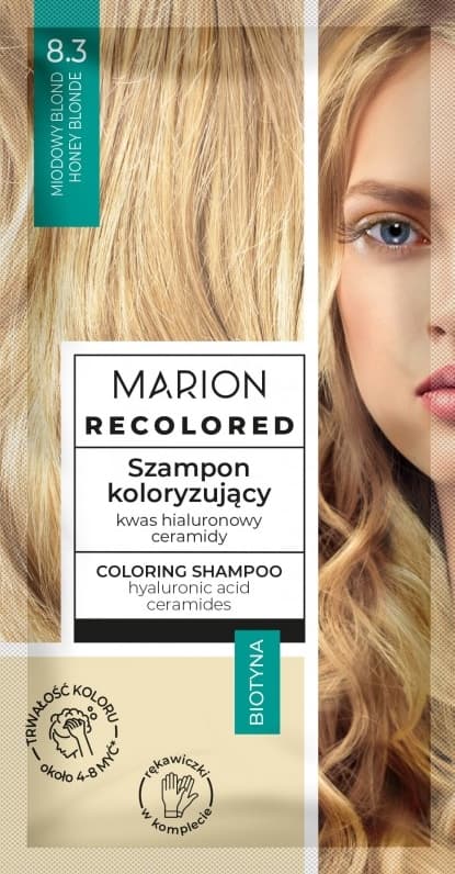 Suomalaista luonnon kauneutta heijastava Hunajablondi Hiusväri Shampoo, 8.3 - 35 ml