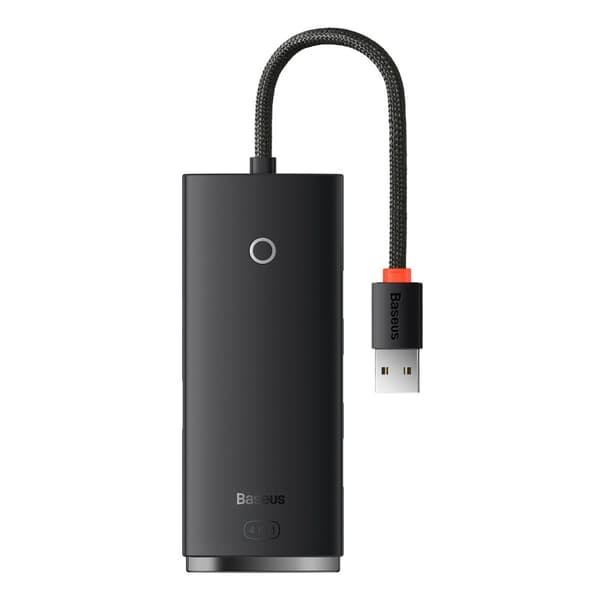 Baseus Lite Seriens 4-Port USB-Hubb (USB-A till 4xUSB-A 3.0) 0,25m Svart (WKQX030001)