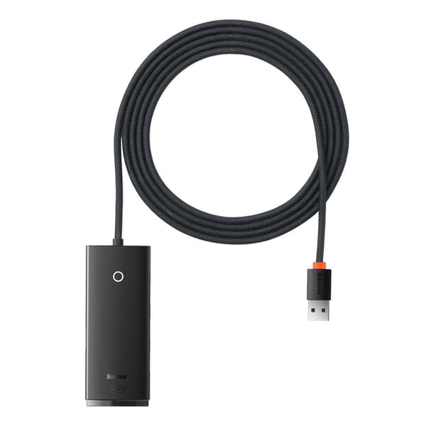 Baseus Lite Serie HUB 4-Portar (USB-A till 4xUSB-A 3.0) 2m Svart (WKQX030201)