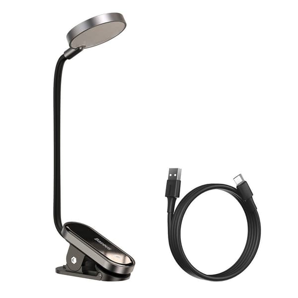 Baseus Mini LED-lampe med klips, Grå (DGRAD-0G) Grå