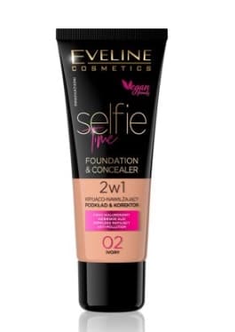 Eveline Selfie Time Foundation-Concealer 2i1 02 Ivory 30 ml