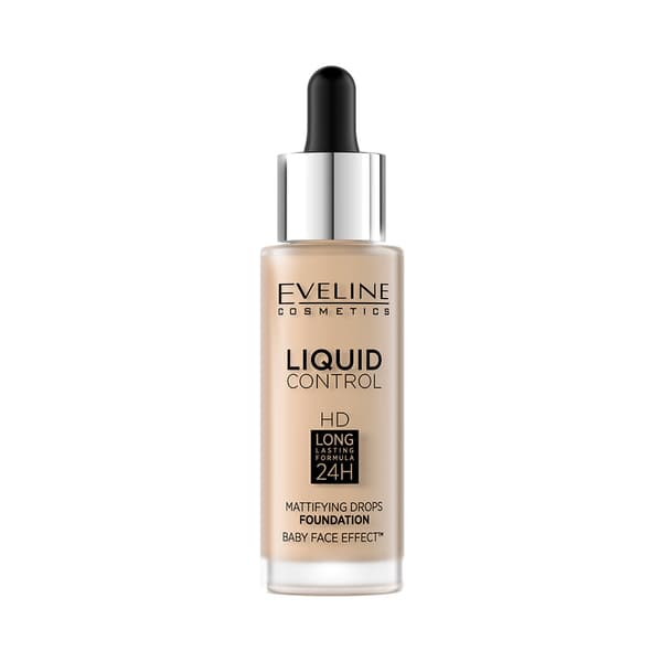 Eveline Flytande Kontroll HD Foundation 015 Ljus Vanilj - 32ml - Matt finish för felfri hud täckning