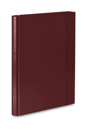 Skrivbok med elastisk bunt, A4, i brunt läder