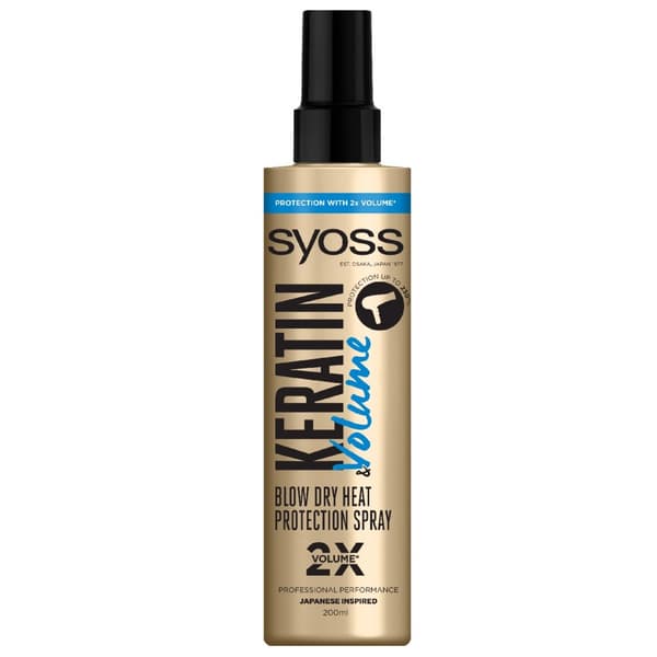 Syoss Keratin & Volume Värmeskyddande Hårspray med Volymboost, 200ml