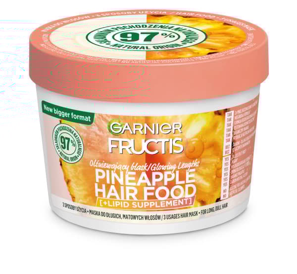 Garnier Fructis Ananas Hårmaske til Langt og Mat Hår, 400ml