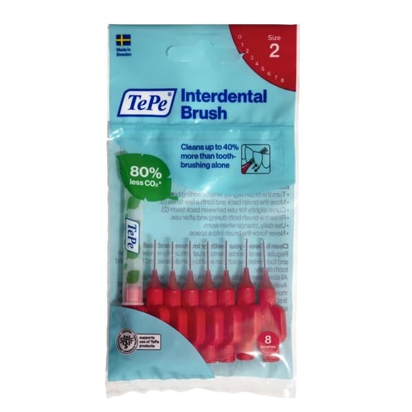 TePe Originale Interdentale Børster 0.5mm Rød, 8 stk.