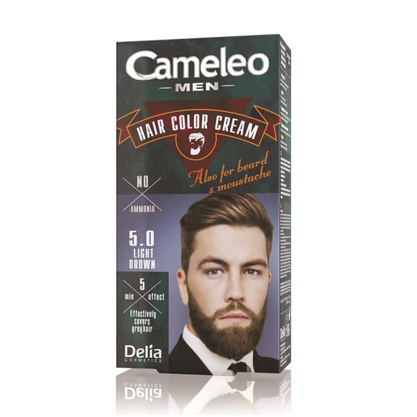 Cameleo Herr Hårfärg Kräm Färg för Skägg och Mustasch 5.0 Ljusbrun, 30ml