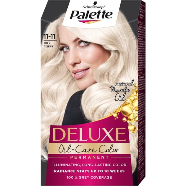 Färga till håret med mikrooljor, Palette Deluxe Oil-Care Color 11-11 Ultra Titan Blond