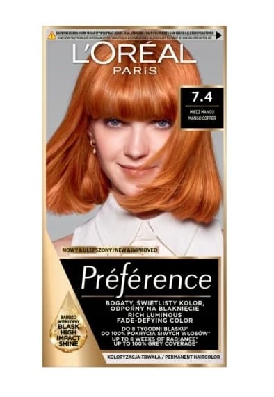 L'Oreal Paris Preference Intensiv Koppar Hårfärg i nyans 74 - Mango