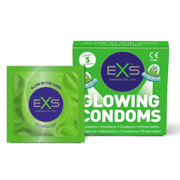 EXS Selvlysende Kondomer, 3 Pakke