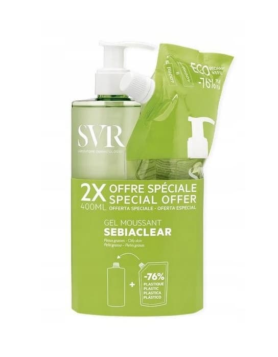 SVR Sebiaclear Rengöringsgel 400 ml + Refill 400 ml