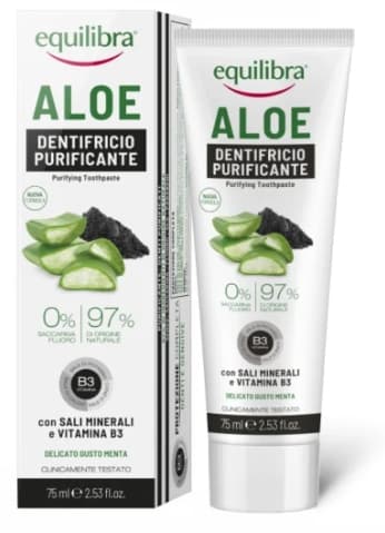 Hampaiden Valkaiseva ja Puhdistava Hiilihammastahna Aloe Veralla, 75 ml