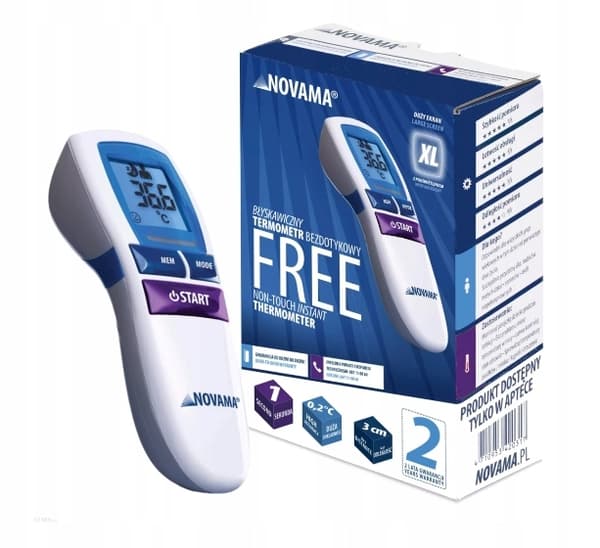 Beröringsfri termometer Novama Free Ltd /akvamarin, 1 styck