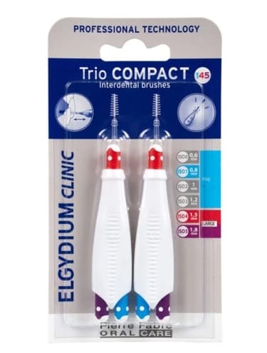 Elgydium Klinik Trio Kompakt 145 - Effektiv Interdentalbørste - Pakke med 2 Styk
