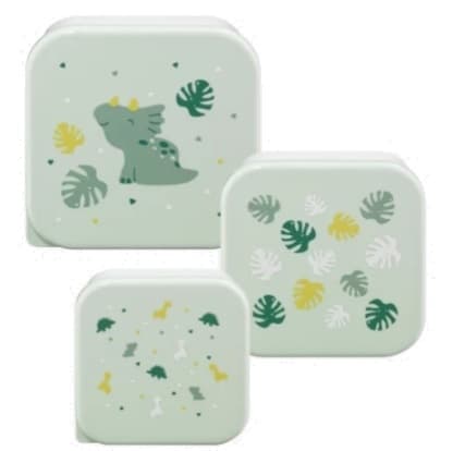 Babylove Snacklådor, Grön Dinosaurie, Set om 3 stycken
