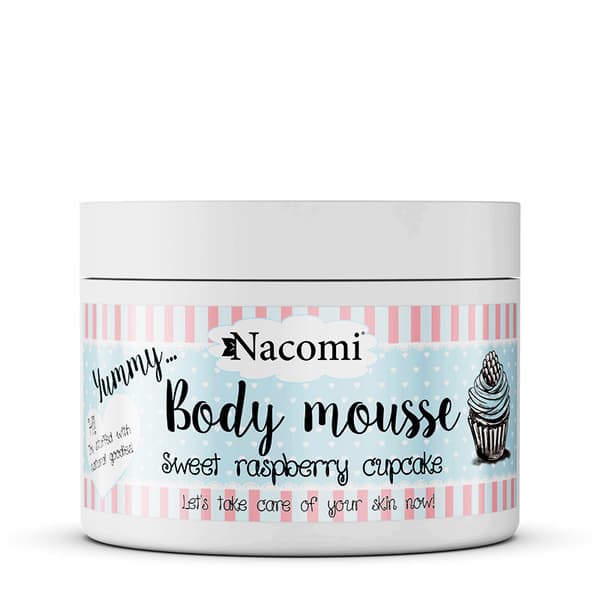 Nacomi Body Mousse Hindbær Cupcake, 180 ml