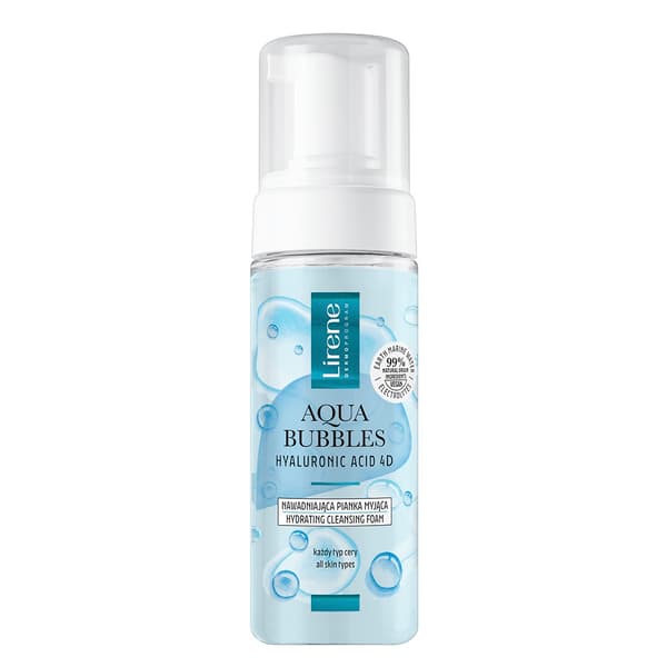 Lirene Aqua Bubbles Hyaluronsyra 4D Fuktgivande Rengöringsskum, 150 ml