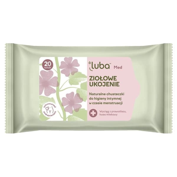 Luba Med Intim hygiejneklude - Urtekvik, Naturlige Ingredienser, 20 stk.