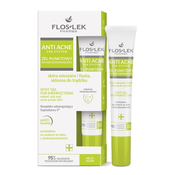Floslek Anti Akne 24h System Spot Gel til Urenheder, 20 ml