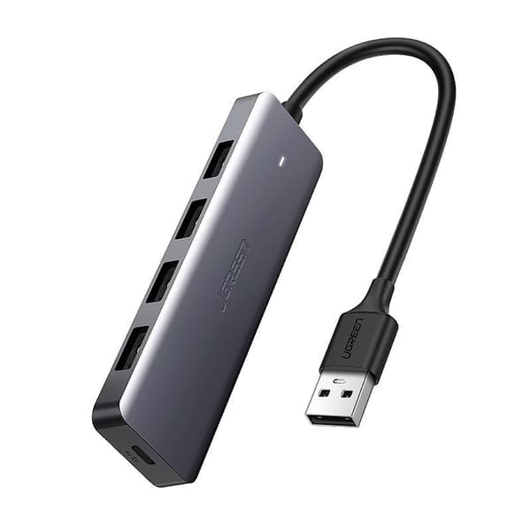 Ugreen USB Hub med 4x USB 3.2 Gen 1 och micro USB-strömport, Grå (CM219 50985)