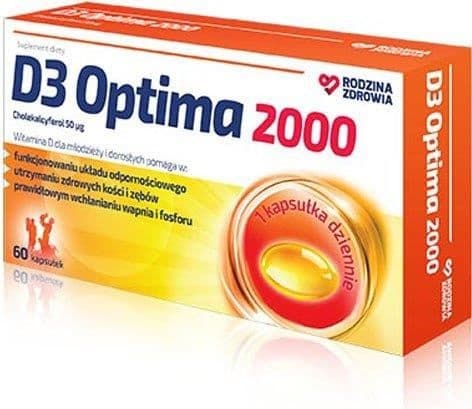 Perheen Hyvinvointi D3 Optima 2000 60 kapselia.