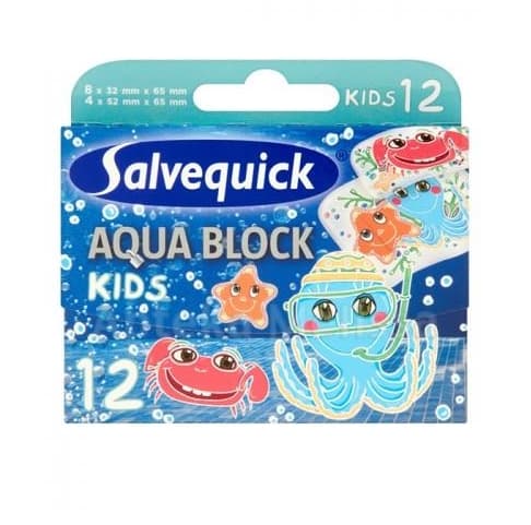 Salvequick AquaBlock Lapset Laastarit 12 kpl
