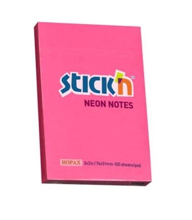 Stick’n Neon Notes i dyb rosa farve, 100 selvklæbende ark